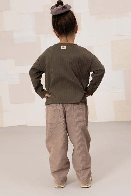 TSHIRT ORSO RIB TAUPE FONCÉ