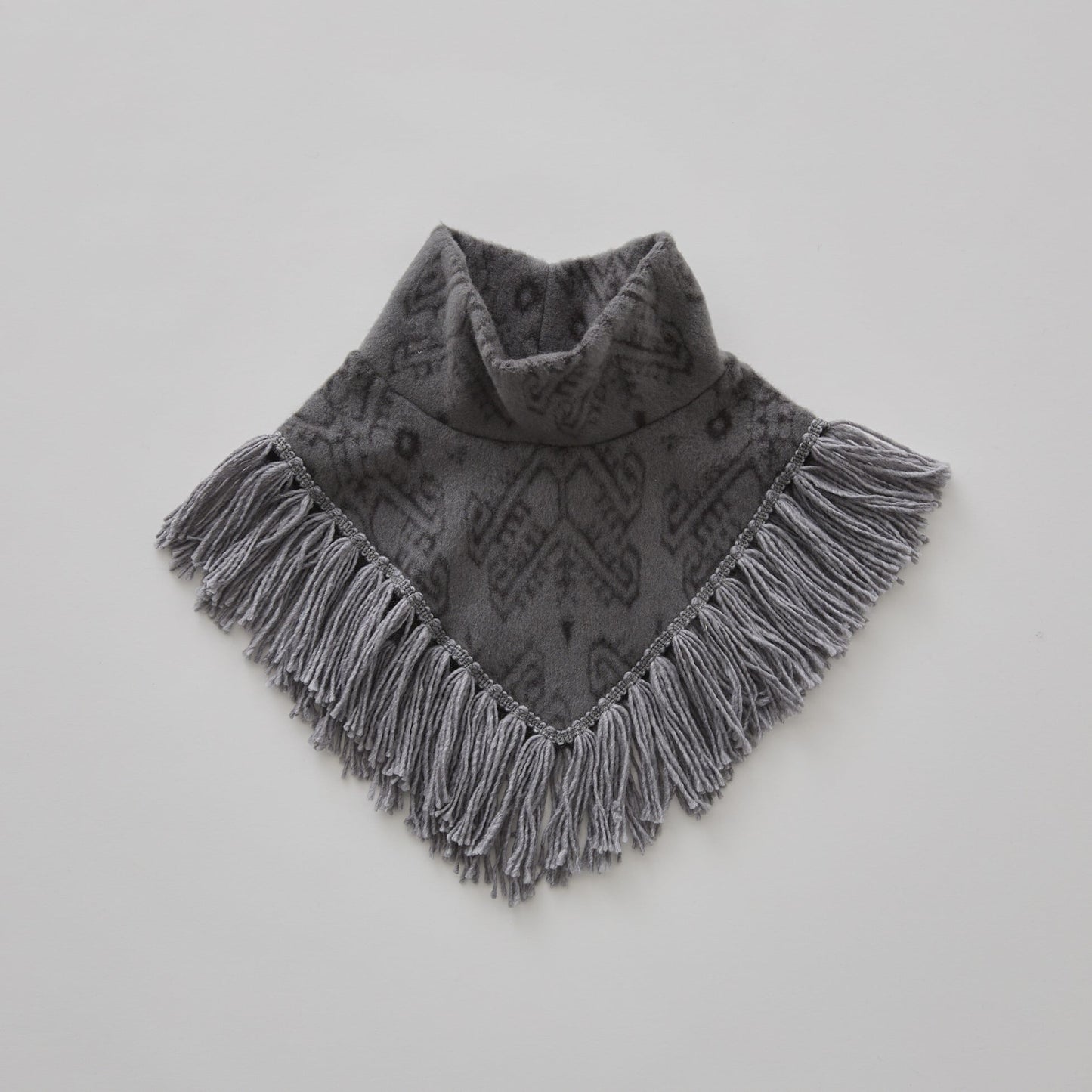 Snow Jacquard Fringe Cape