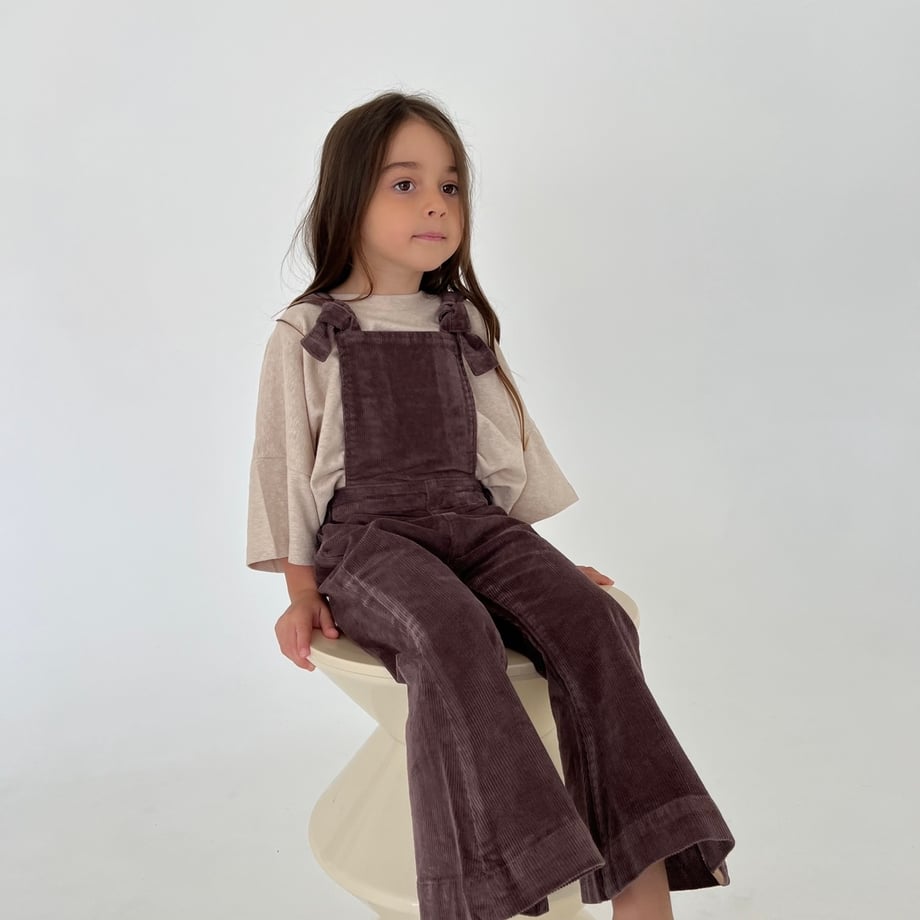 FARRAH FLARE OVERALL - BROWN CORD