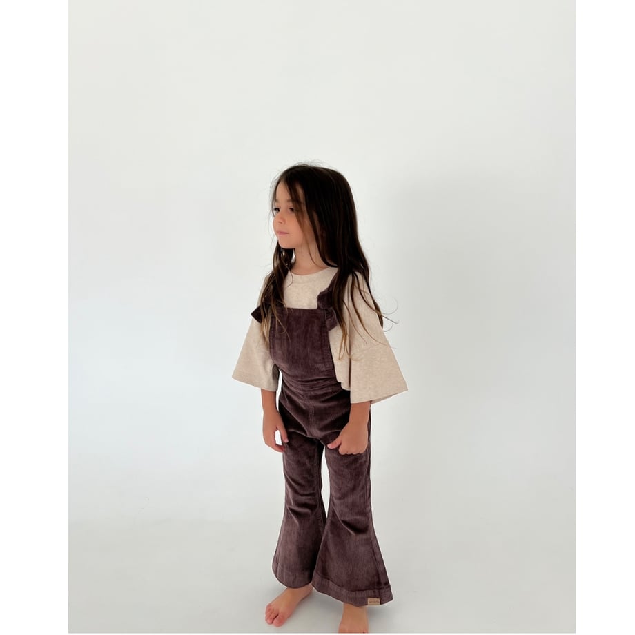 FARRAH FLARE OVERALL - BROWN CORD