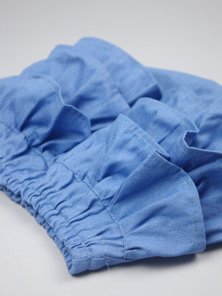 【LAST ONE】mimipoupons - Denim Light Blue Frill Pants