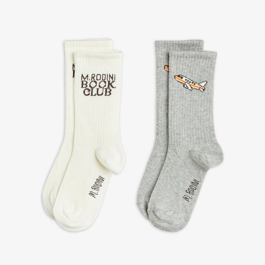 【LAST ONE】MINI RODINI - 2-PACK BOOK CLUB SOCKS