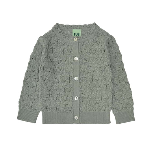 【LAST ONE】FUB - Baby Pointelle Cardigan, pale sage