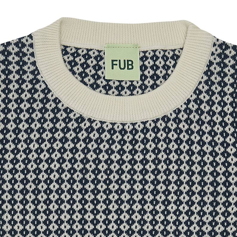 【LAST TWO】FUB - Jaquard Tee ecru/dark navy