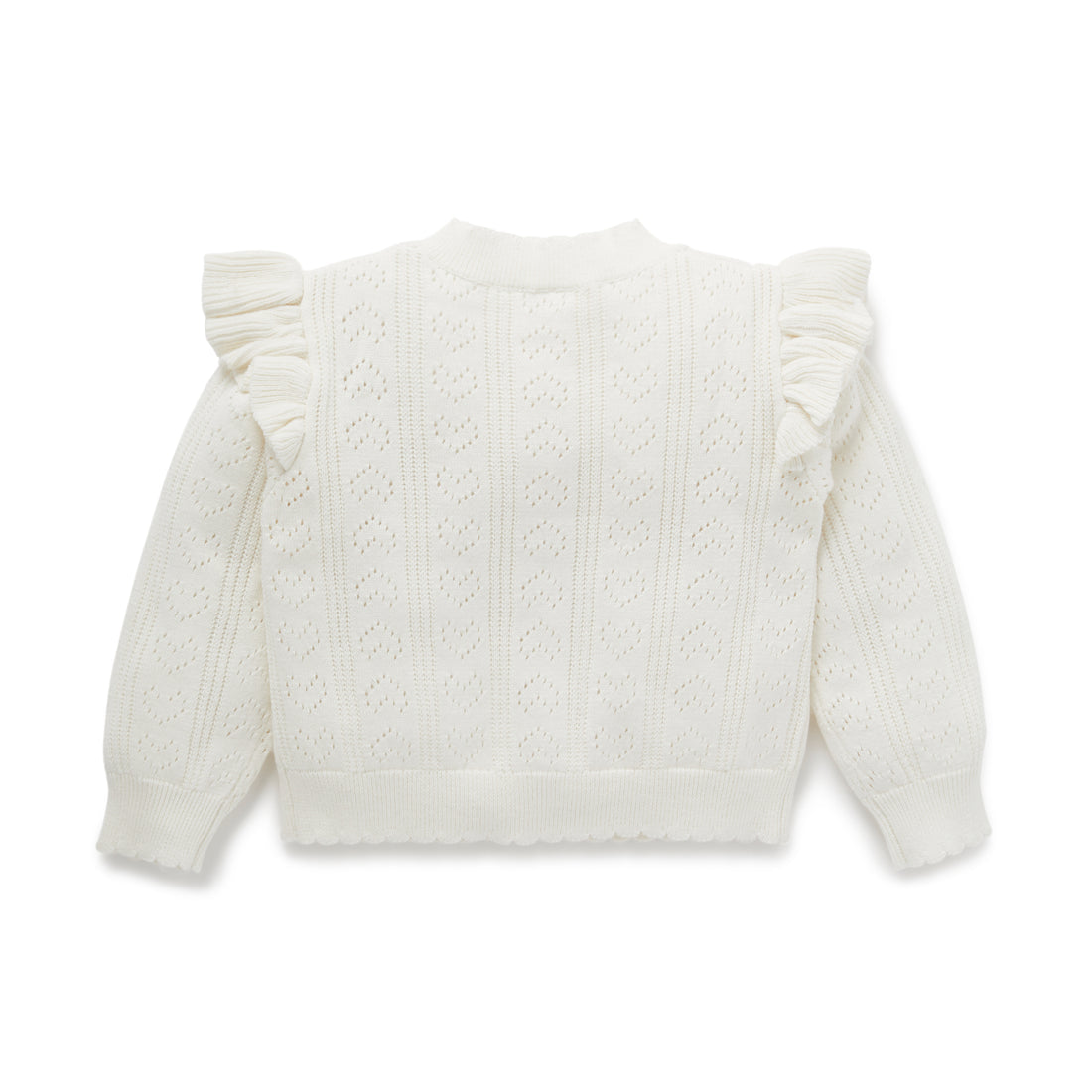 【LAST ONE】Aster & Oak - Off-White Ruffle Knit Cardigan