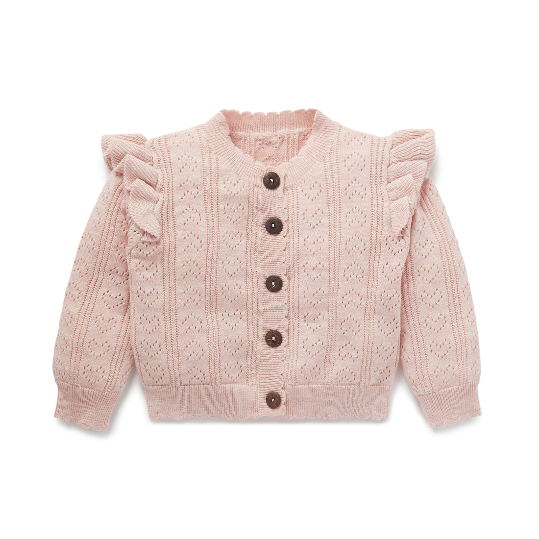 【LAST TWO】Aster & Oak - Pink Ruffle Knit Cardigan