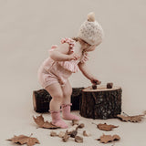 Aster & Oak - Pink Heart Knit Romper