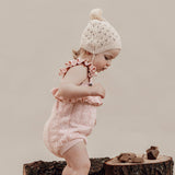 Aster & Oak - Pink Heart Knit Romper