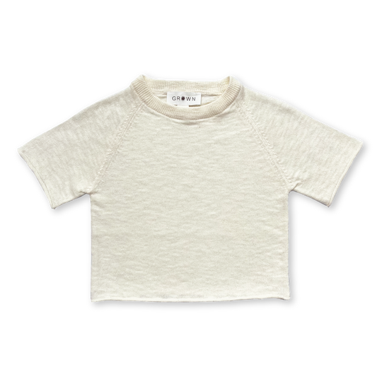 【LAST ONE】Knitted Linen Raglan Tee - Milk