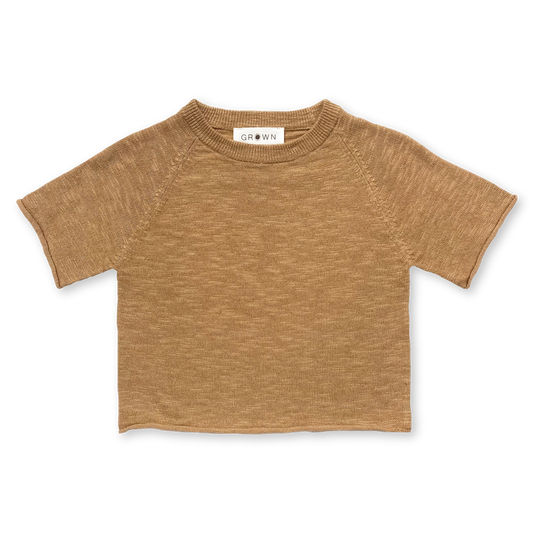 【LAST ONE】Knitted Linen Raglan Tee - Cedar