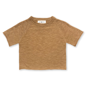 Knitted Linen Raglan Tee - Cedar