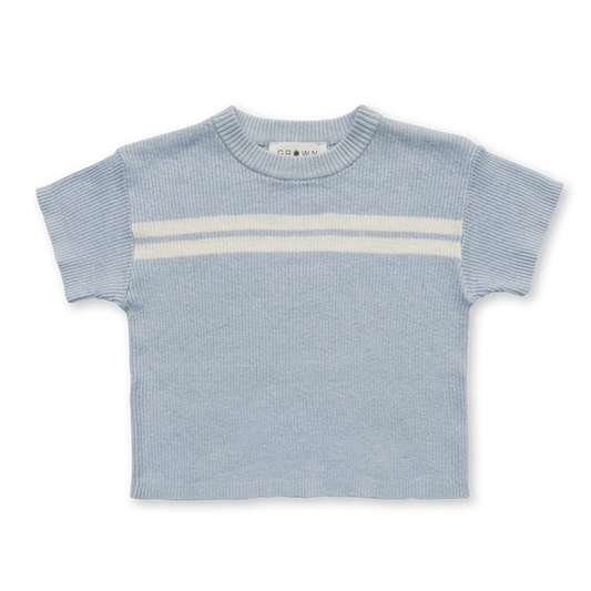 【LAST ONE】Ribbed Hemp Tee - Aqua