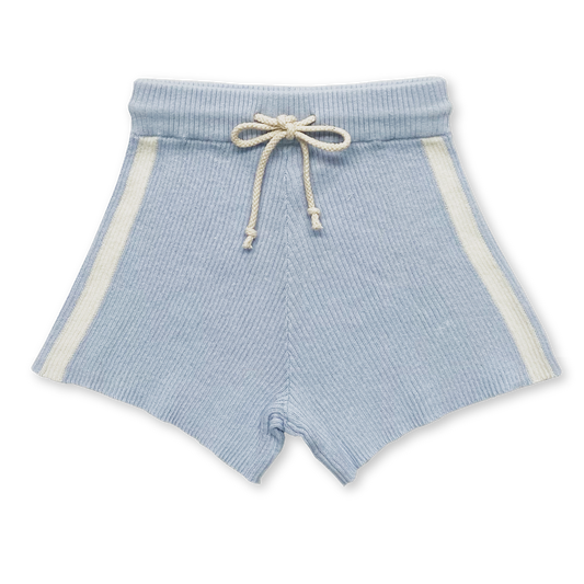 【LAST ONE】Ribbed Hemp Shorts - Aqua