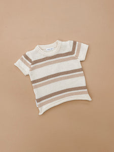 ZIGGY LOU - KNITTED TEE | CLAY STRIPES