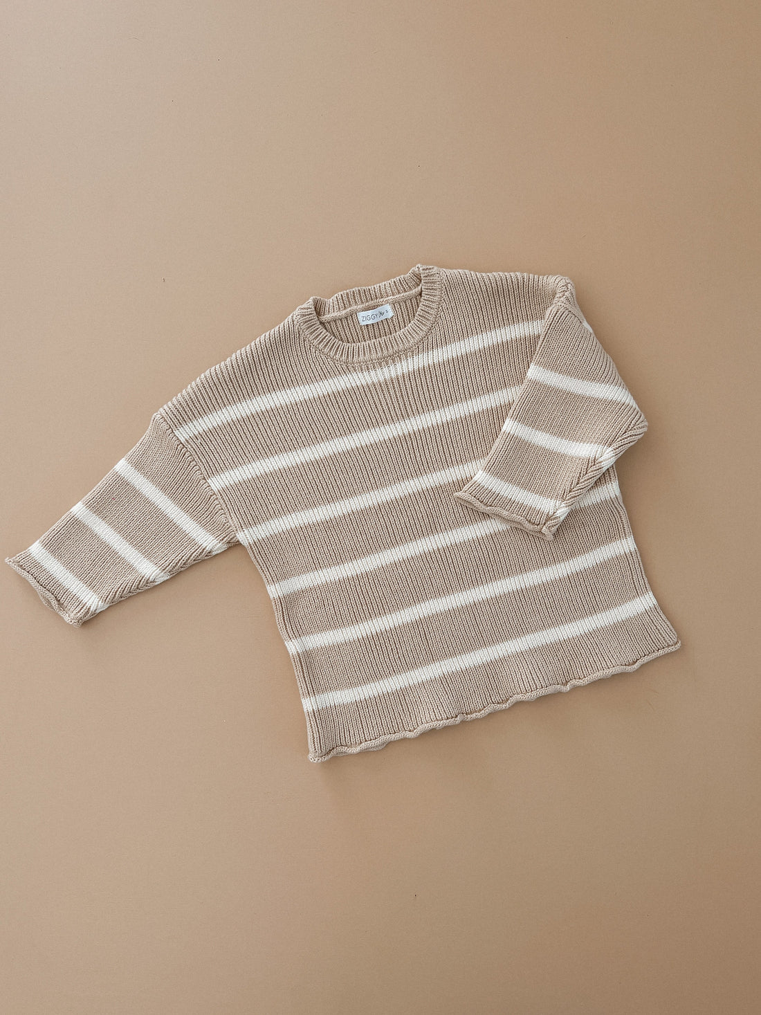 【LAST ONE】ZIGGY LOU - PULLOVER | BISCUIT STRIPES RIBBED