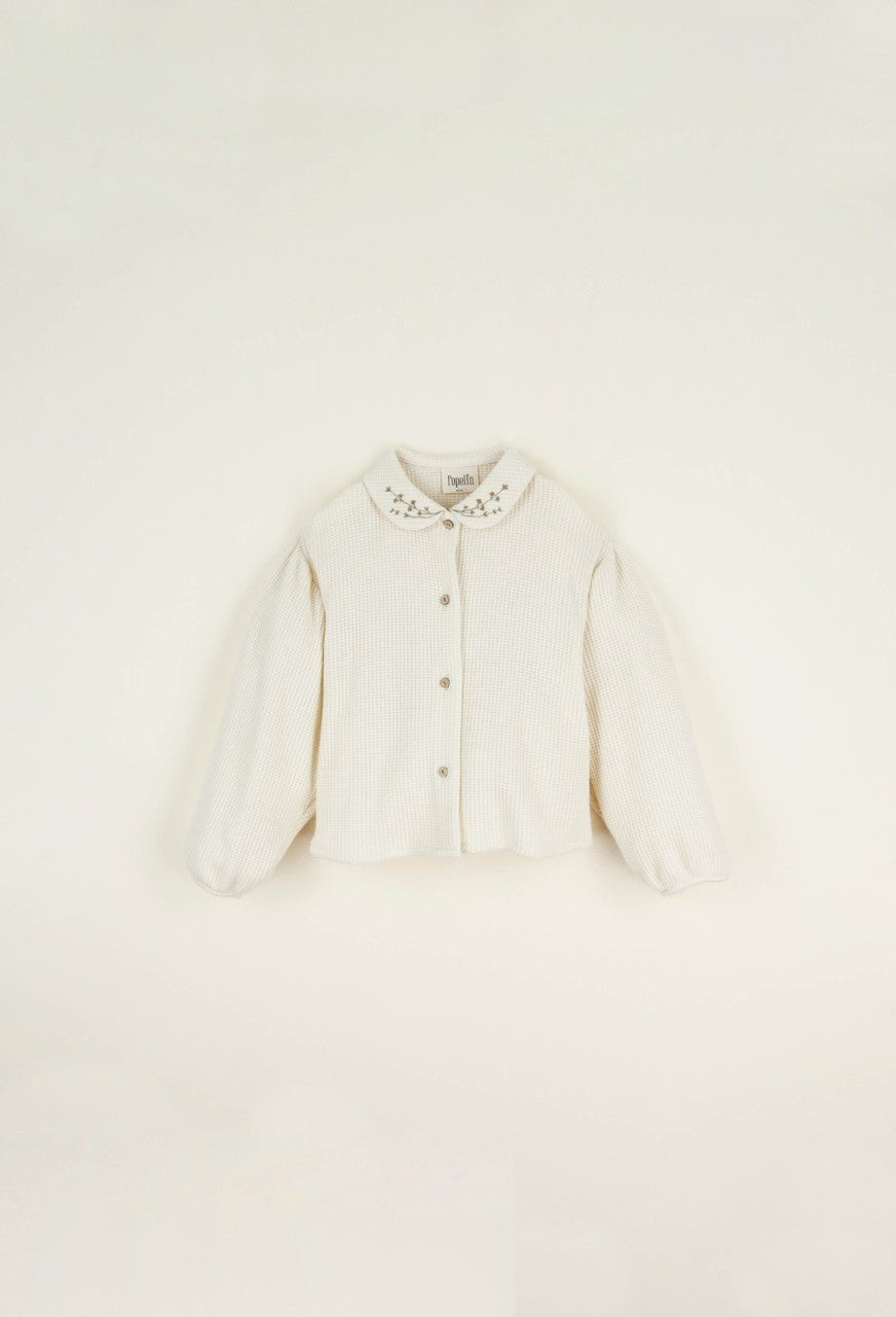 Popelin - Knitted blouse with embroidered collar