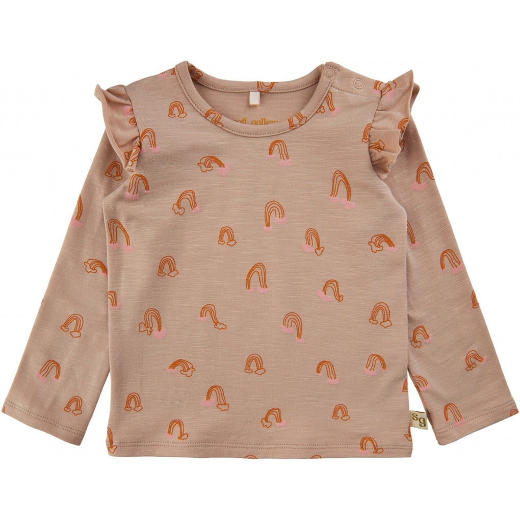 【LAST ONE】soft gallery - SGBella Baby Frill Rainbow L/S Tee - Cuban Sand