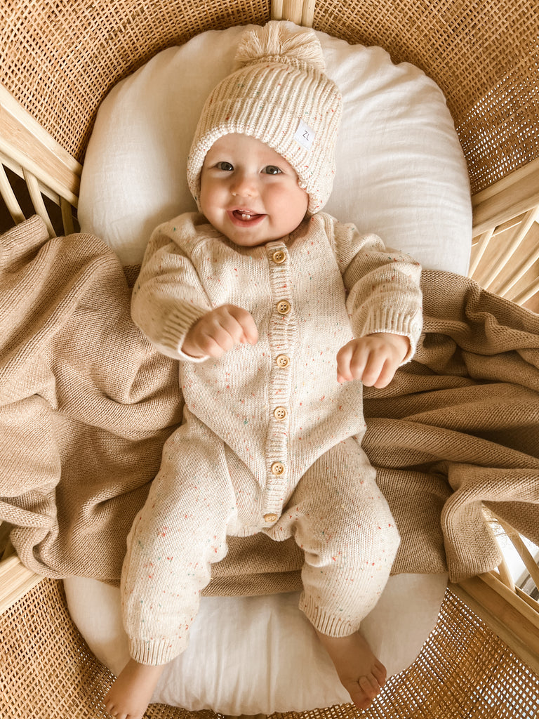 ZIGGY LOU - CLASSIC KNIT ROMPER | OATMEAL FLECK – Engels Zimmer