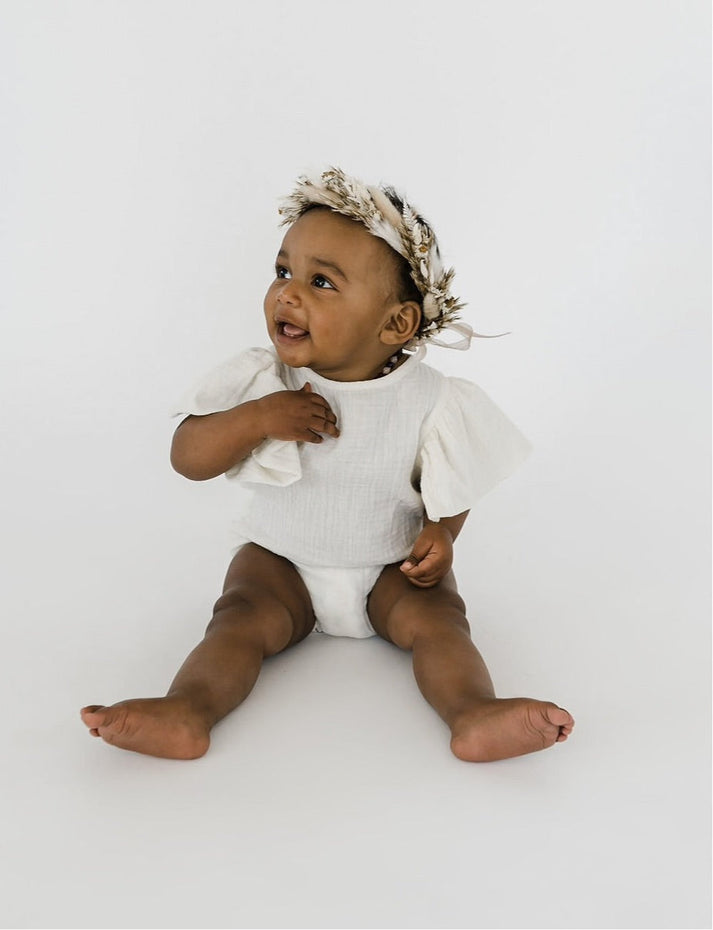 Muslin Bubble Romper - Vanilla