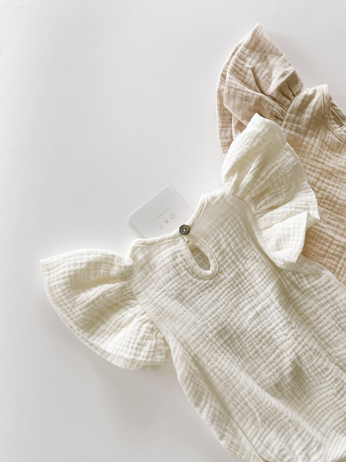 Muslin Bubble Romper - Vanilla