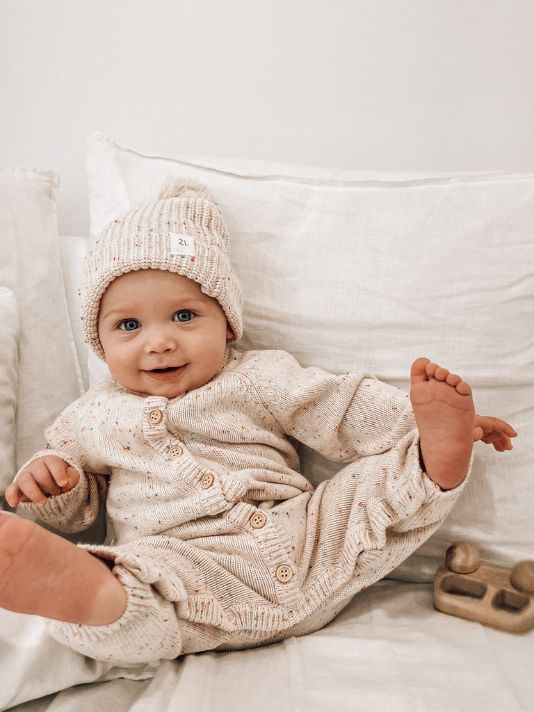 ZIGGY LOU - CLASSIC KNIT ROMPER | OATMEAL FLECK – Engels Zimmer